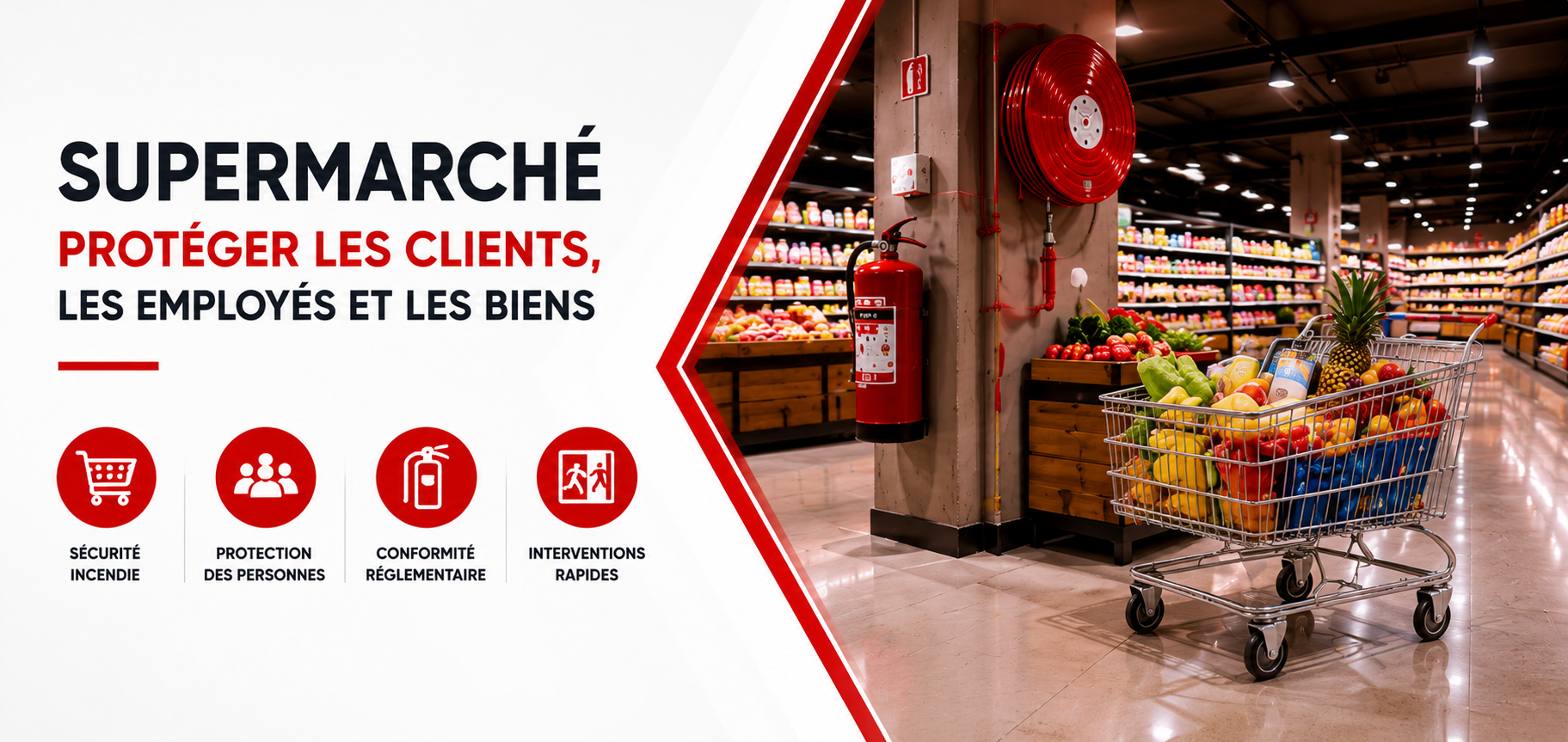 Sécurité incendie supermarché ERP - VIVIA SSI