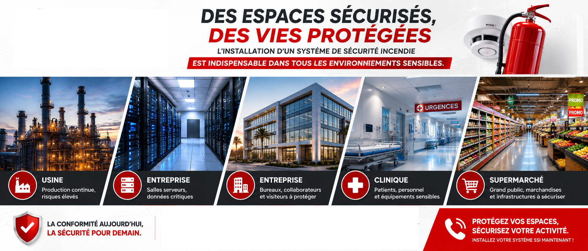 Espace sécurisé bureaux conformité incendie - VIVIA SSI